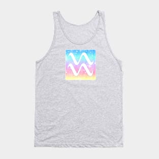 Aquarius Horoscope Zodiac Unicorn Sparkle Square Monogram Tank Top